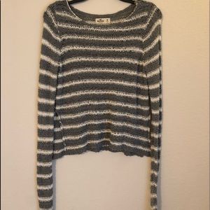 Grey and White Striped Sweater